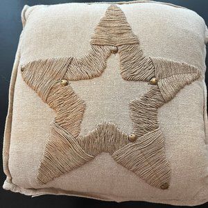Pottery Barn Christmas Star Embroidered Pillow